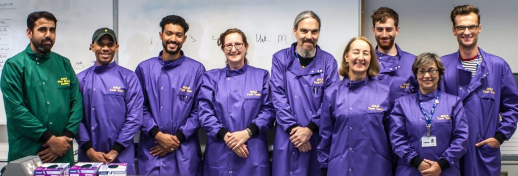 Allison Hunter (centre) pictured with the Department of Life Sciences’ Technical Support team.